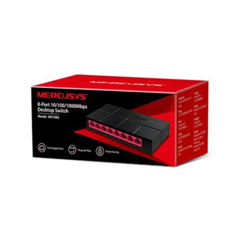 TP-LINK MERCUSYS MS108G 8 PORT 10/100/1000 MASAÜSTÜ SWITCH (YÖNETİLEMEZ)