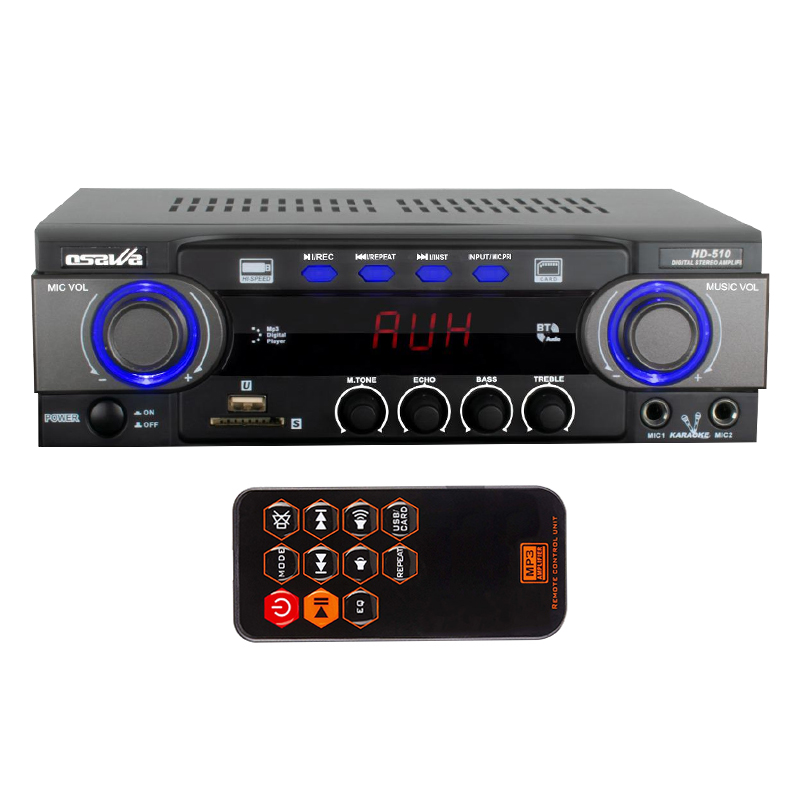 OSAWA HD-510 2X50 WATT 220V/12V GİRİŞ USB-SD -BT-UK TRAFOSUZ 2 MİK. GİRİŞLİ STEREO ANFİ