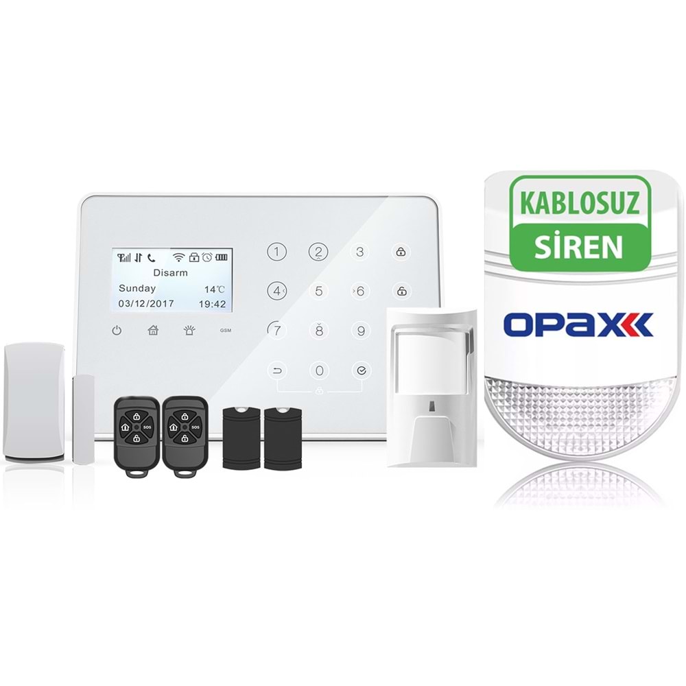 ARD-575 GPRS/GSM/WIFI KABLOLU/KABLOSUZ ALARM PANELİ ve BGR-09 KABLOSUZ SİRENLİ (1 Yıl AHM Ücretsiz)