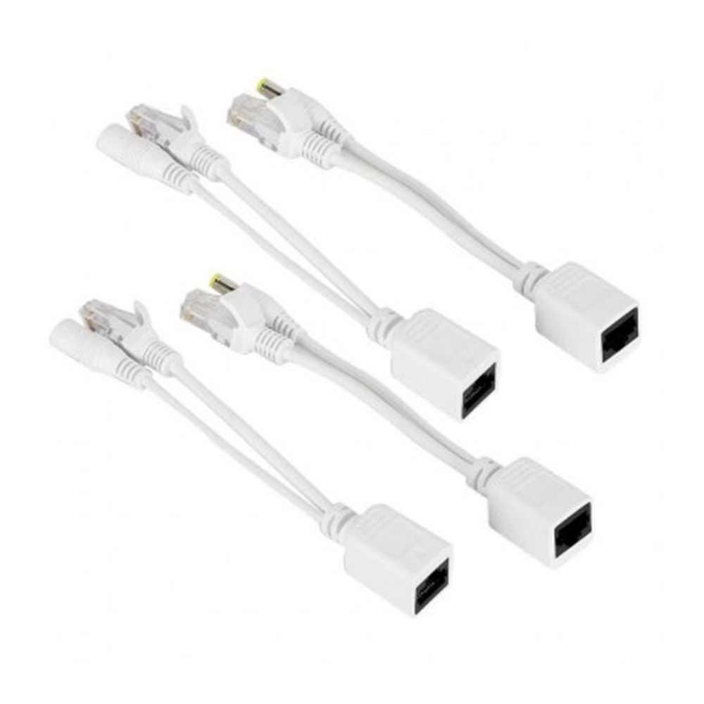 1 ÇİFT PASİF POE INJECTOR/POE SPLITTER KİTİ BEYAZ RENK