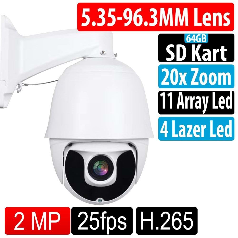 OPAX-HD812 2 MP 1080P 20X OPTİK ZOOM 200 METRE SD CARD IP SPEED DOME KAMERA