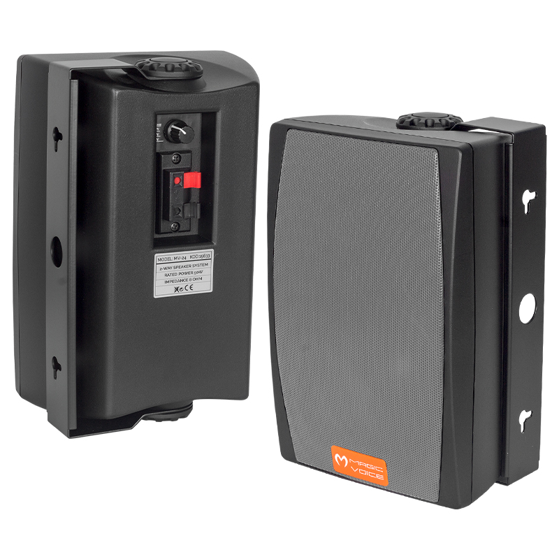 MAGICVOICE MV-24 13 CM 50 WATT SİYAH SÜTUN HOPARLÖR 2'Lİ TAKIM TRAFOLU